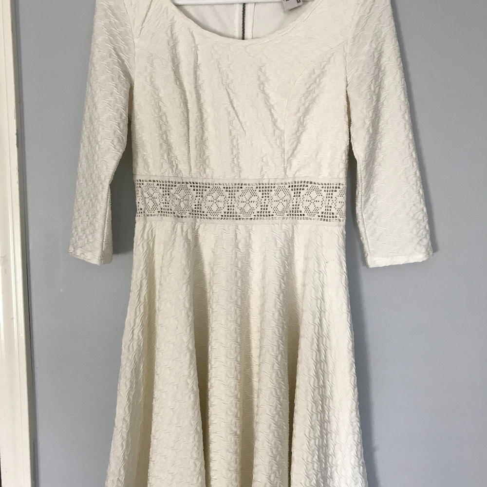 Textured White Crochet American Rag Dress